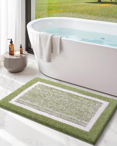 Color&Geometry Simple and Stylish Bathroom Rugs for Bathroom, 20"x32",Green