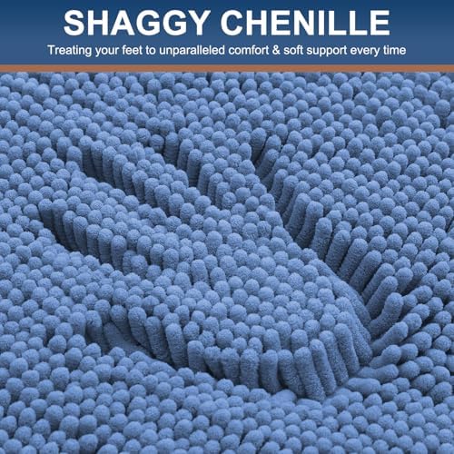 Smiry Bathroom Rugs 24X16, Luxury Chenille Extra Soft Absorbent Bath Mat