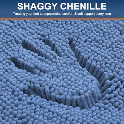 Smiry Bathroom Rugs 24X16, Luxury Chenille Extra Soft Absorbent Bath Mat