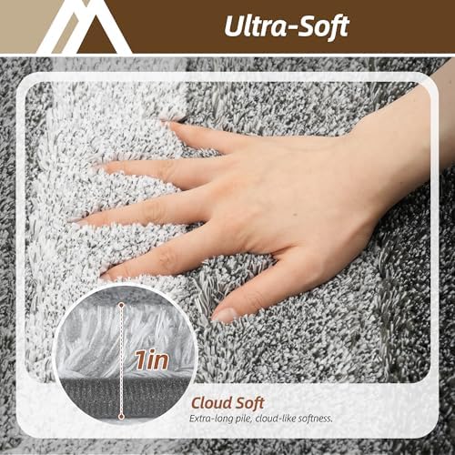 COSY HOMEER Toilet Rugs U-Shaped 24"x20", Ultra Soft Absorbent Bath Mat