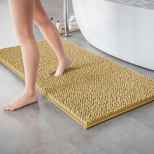 RUN HELIX Beige Bath Mat Set - 32"L x 20"W + 24"L x 16"W, Non Slip, Machine Washable, Home Decor