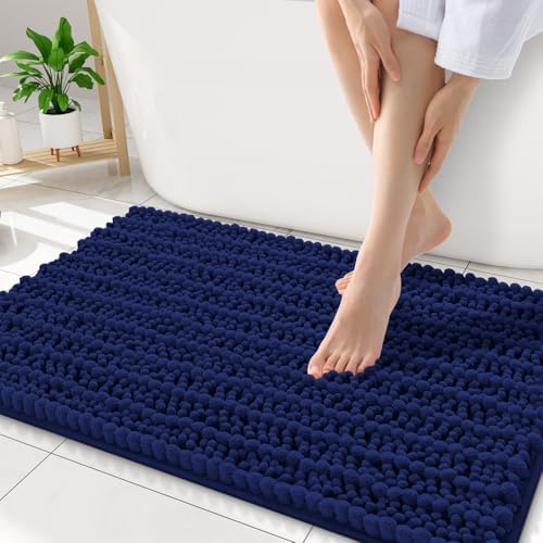 Smiry Bathroom Rugs 34X21, Extra Soft Rubber Backing Chenille Bath Mats