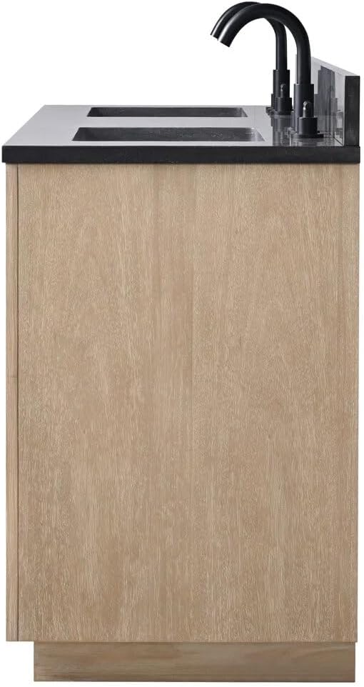 Vanity Art 72 inch Double Sink Bathroom Vanity, Vanity Cabinet with Doors and Shelf, Modern Wood Bathroom Vanity with White Marble Top, Solid Wood Frame, 3 Functioning Drawers,VA70-72-DLW-B
