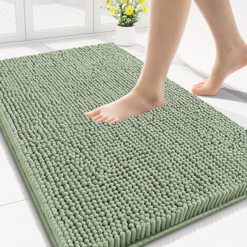 Smiry Bathroom Rugs 30X18, Luxury Chenille Extra Soft Absorbent Bath Mat