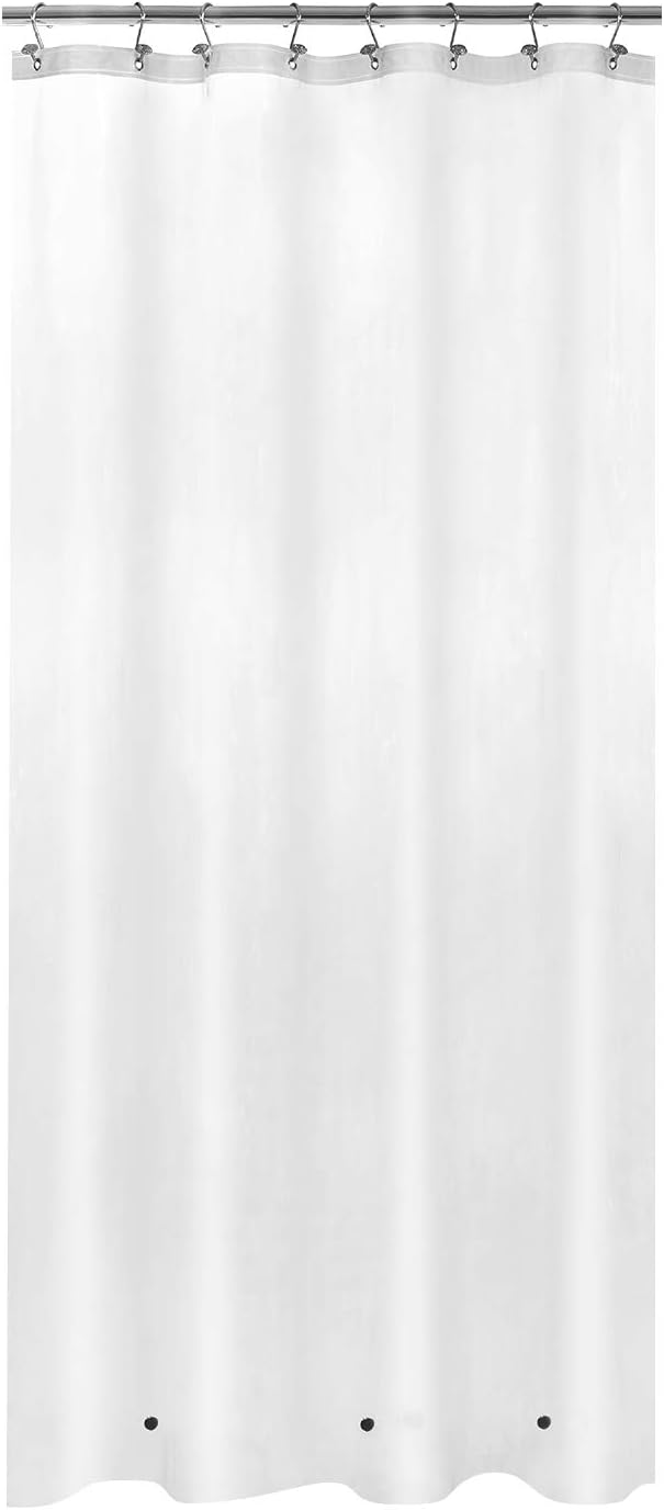 48x72 Stall Size Shower Curtain Liner Frost | 3 Bottom Magnets,8 Rustproof Grommets,Water Proof Heavy Duty PEVA,48W x 72H for Shower Stall Narrow Width