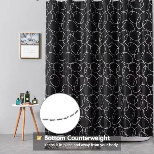 LLSCL Fabric Shower Curtain Liner with Magnets, Waterproof Hotel Quality, 72 x 72 Machine Washable