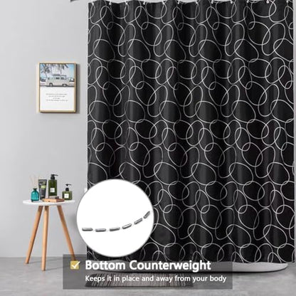 LLSCL Fabric Shower Curtain Liner with Magnets, Waterproof Hotel Quality, 72 x 72 Machine Washable