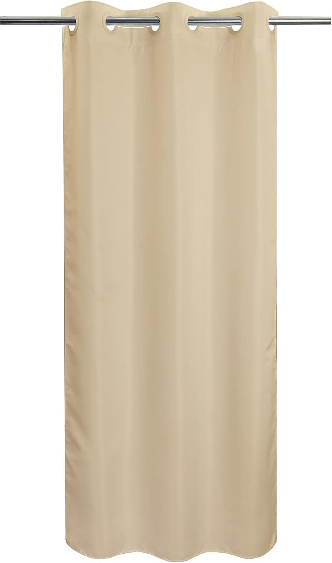 River Dream No Hook Stall Shower Curtain or Liner Microfiber Beige, 36x74 | Waterproof Small Fabric Shower Curtain Set for Narrow Stall, Bottom Magnets, Soft & Machine Washable, 36W x 74H