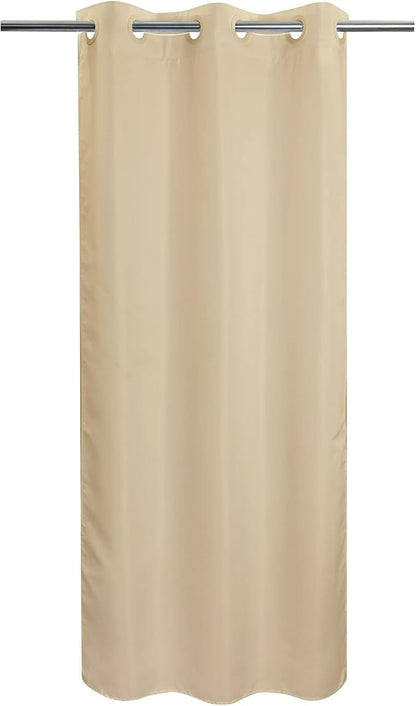 River Dream No Hook Stall Shower Curtain or Liner Microfiber Beige, 36x74 | Waterproof Small Fabric Shower Curtain Set for Narrow Stall, Bottom Magnets, Soft & Machine Washable, 36W x 74H