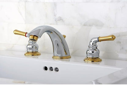 Kingston Brass KB967 Magellan Widespread Bathroom Faucet with Retail Pop-Up, Brushed Nickel/Polished Chrome
