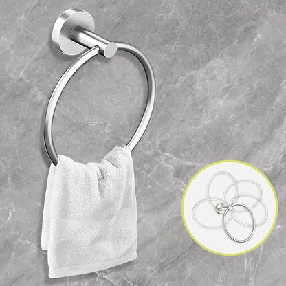 Cilee 10 Piece Brushed Nickel Bathroom Accessories Set, 16 inch Brushed Nickel Bathroon Hardware Set Towel Bar Ring Toilet Paper Holder Robe Towel Hook SUS304 Stainless Steel | Brushed Nickel Bathroon Hardware Set Towel Bar Ring Toilet Paper Holder Rob...