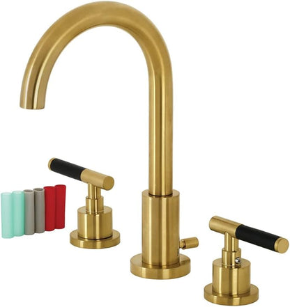 Fauceture FSC8923CKL Kaiser Widespread Bathroom Faucet with Pop-Up Drain, Brushed Brass