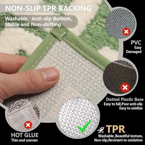 KOEXM Long Bathroom Rugs Runner 18" x 47", Sage Green Get Naked Bath Mat