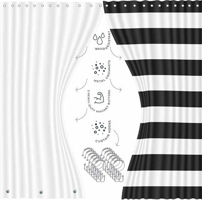 Clara Clark Bathroom Set - Black Bathroom Accessories Set, 20PC Bathroom Accessory Set, Shower Curtain Set, Soap Dispenser, Toilet Brush, & Trash Can