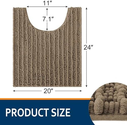 Smiry Bathroom Toilet Rugs U Shaped 24X20, Chenille Bath mats for Toilet