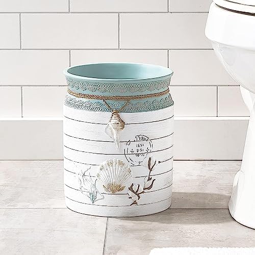 Avanti Linens - Wastebasket, Decorative Trash Can for Home or Office, Farmhouse Chic Home Decor (Farmhouse Shell Collection)