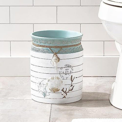 Avanti Linens - Wastebasket, Decorative Trash Can for Home or Office, Farmhouse Chic Home Decor (Farmhouse Shell Collection)