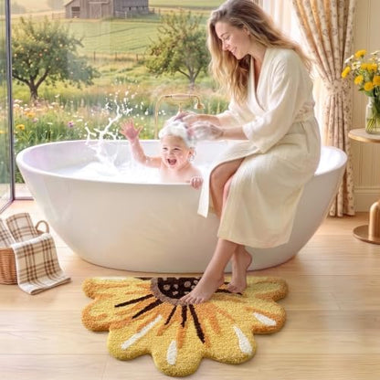 LUMI Floral Bathroom Rug, Absorbent Non Slip Bath Mat, 24"x43"