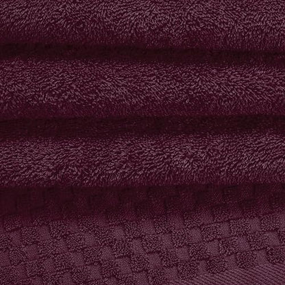 MyOwn Ultra Soft 2 Pack Oversized Bath Towel Set 28x55 inches, Cotton Large Bath Towels, Highly Absorbant Compact Quickdry & Lightweight Towel, Ideal for Gym Travel Camp Pool - Burgundy
