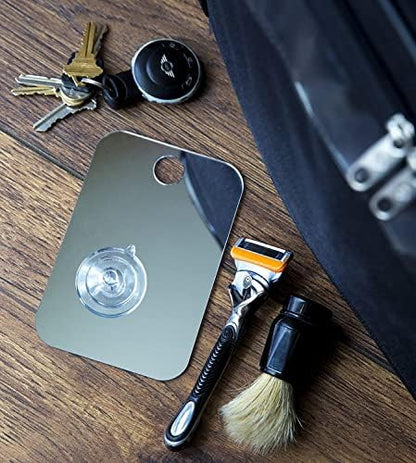 Shave Well Travel Anti-Fog Shaving Mirror with Reusable Suction