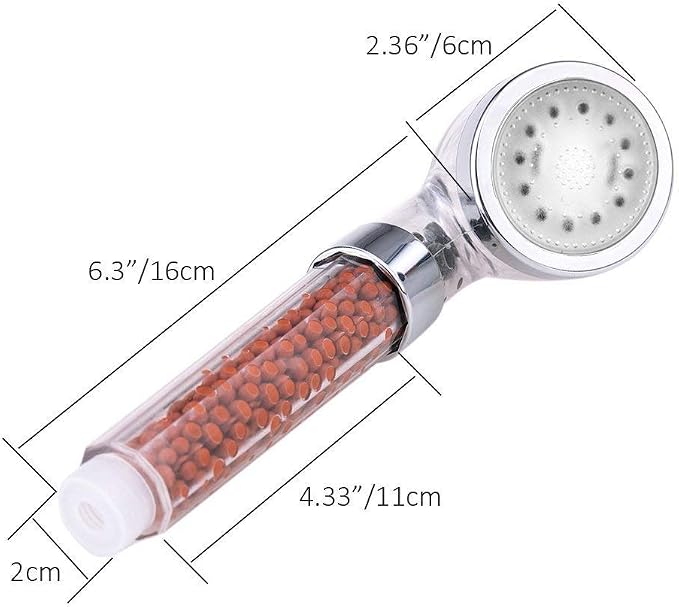 PRUGNA LED Shower Head with Hose and Shower Arm Bracket, High-Pressure Filter Handheld Shower for Repair Dry Skin and Hair Loss - 7 Colors Change Cyclically