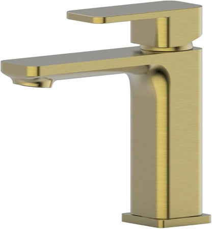 Bath Royale Pasha Luxury Bathroom Sink Faucet Single Control - All Metal, Easy Install, Brushed Gold