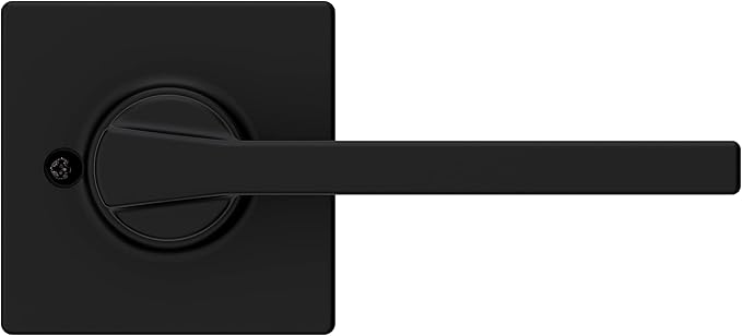 Kwikset Casey Dummy Door Handle, Single Sided Lever for Closets, French Double Doors, and Pantry, Matte Black Non-Turning Reversible Interior Push/Pull Lever, with Microban Protection (1 count)