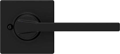 Kwikset Casey Dummy Door Handle, Single Sided Lever for Closets, French Double Doors, and Pantry, Matte Black Non-Turning Reversible Interior Push/Pull Lever, with Microban Protection (1 count)