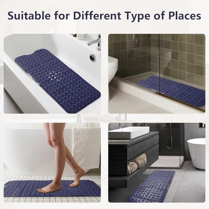 XLHOMO 26PC Bathroom Accessories Set - Gorgeous Blue Bathroom Set, Bathroom Accessory Set, Navy Blue Shower Curtain Set with Bathtub Mats for Shower Tub