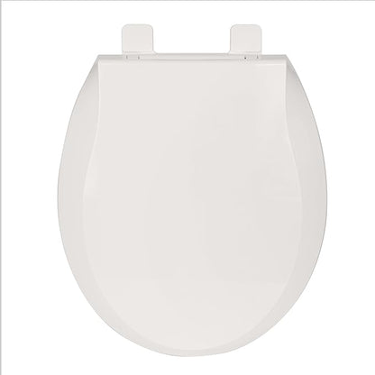 Durable Round Toilet Seat with Slow Soft Close - Easy to Install and Clean, Never Loosens - White, Fits Most Round Toilets Biscuit
