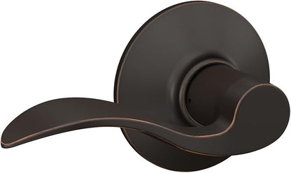 Schlage F10 ACC 716 Accent Door Lever, Hall & Closet Passage Lock, Aged Bronze
