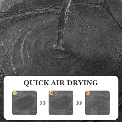 ACCUMTEK Non Slip Bath Mat, Thin Bathroom Rugs Fit Under Door, Quick Dry Bath Mats, Machine Washable Bath Rugs for Bathroom, Bathtub & Kitchen, Charcoal Gray/Crackle/24 x17