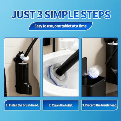 Disposable Toilet Bowl Brush with 36 Count Refills, Toilet Cleaning Stick,Toilet Bowl Cleaner Holder and Set, Toilet Cleaning System Starter Kit