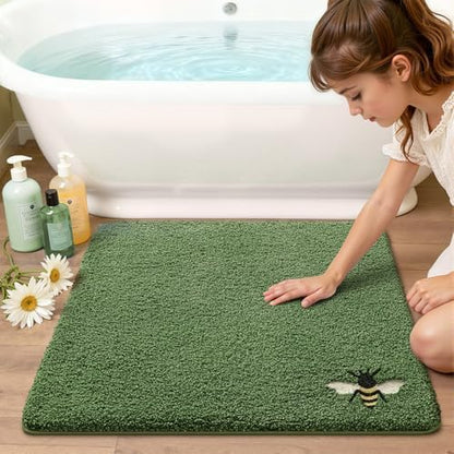 LUMI Square Bathroom Rug 26x26, Soft Absorbent Bath Mat, Non Slip