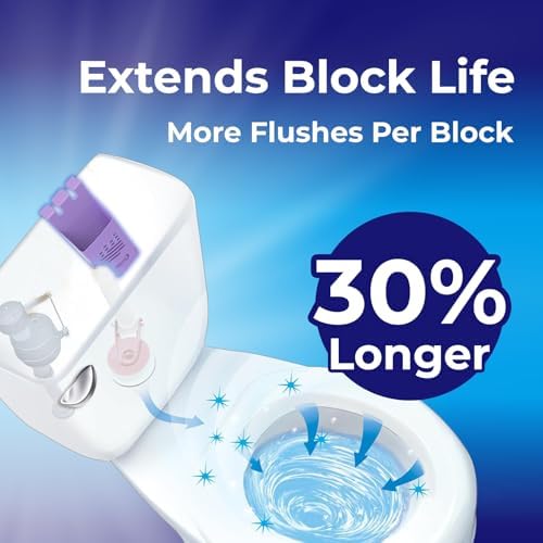 Toilet Tank Tablet Holder with Blue Toilet Bowl Tablets, 8.97 x 3.22 x 2.25 Inch Tablet Holder - Prevents Flapper Jams & Residue, Extends Life of Drop-In Cleaner Tablets (1+6)