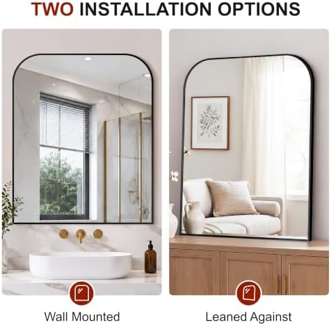 Bathroom Black Vanity Mirror for Over Sink, 36" x 30"-2pcs