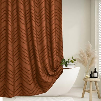 Orange Boho Fabric Shower Curtain 48 x 72 Inches