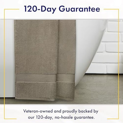 Alusa Home 100% Organic Luxury Bath Sheets - GOTS Certified - Extra Large 35x70 Inches (Pack of 2) Zero-Twist, Long-Staple Cotton Bath Sheet Set (Taupe)