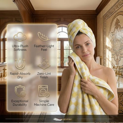 2-Pack Microfiber Bath Towels (27x54 Inches) - Ultra Soft & Quick Dry, 3X Absorbency, Lightweight for Gym, Yoga, Travel & Spa - Perfect for Home, Fitness & Post-Workout