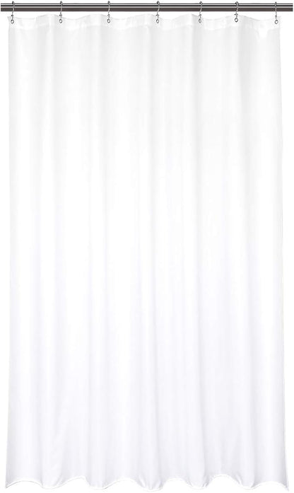 Barossa Design Waterproof Fabric Shower Stall Curtain Liner Microfiber 42" W x 72" H - Hotel Quality, Machine Washable, White Shower Liner for Bath Tub, 42x72