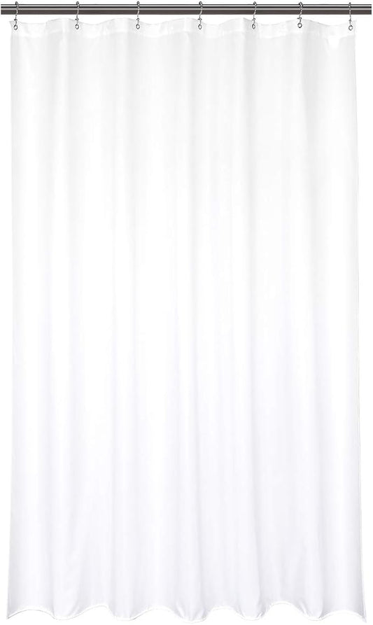 Barossa Design Waterproof Fabric Shower Stall Curtain Liner Microfiber 42" W x 72" H - Hotel Quality, Machine Washable, White Shower Liner for Bath Tub, 42x72