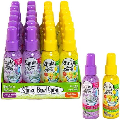 Set of 2 Stinky Bowl Spray 1.85oz - Before You Go Toilet Bathroom Deodorizer - Features Fresh Citrus Scent and Lavender Scent!