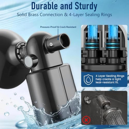 Veken Shower Filter, Chlorine, Lead & Odor Reduction, One-Press Cartridge