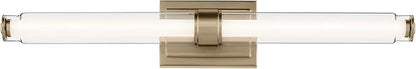 Kichler Laurene LED Bath Bar Light, Champagne Bronze | Linear vanity light with clear glass for bathroom mirrors (31" x 5"), 55239CPZLED