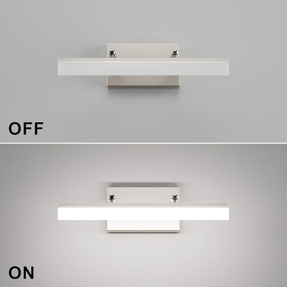 Aipsun Brushed Nickel Vanity Light 16 inch Modern Wall Sconces Adjustable LED Bathroom Light Fixtures Over Mirror Rotatable Vanity Lighting 5500K