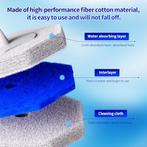 60PCS Toilet Bowl Cleaner Wand Refills Compatible with CLOROX. Disposable Toilet Brush Refills. Bathroom Cleaning. Disposable Toilet Bowl. High-Density Disposable Toilet Brush Scrubber