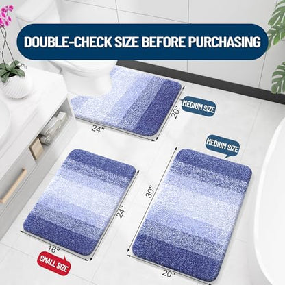 OLANLY Bathroom Runner Rug 40x24, Extra Soft Absorbent Microfiber Bath Rugs