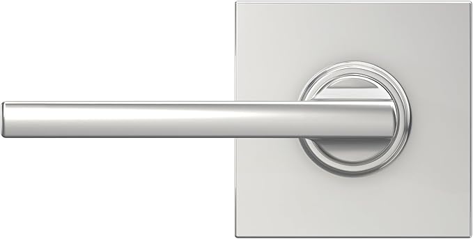 Schlage F10 LAT 625 COL Latitude Lever with Collins Trim Hall & Closet Passage Door Lock, Bright Chrome
