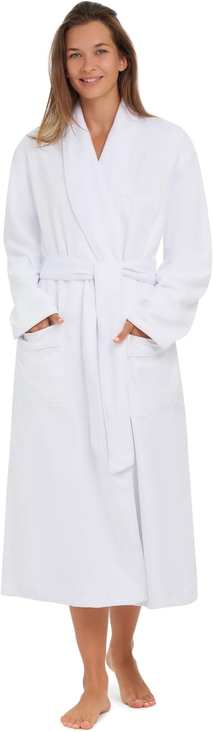 MONARCH Unisex Plush Lined Microfiber Bath Robe - Soft Shell with Polyester Lining, Resort-Grade Hotel & Spa Robe with Pocket
