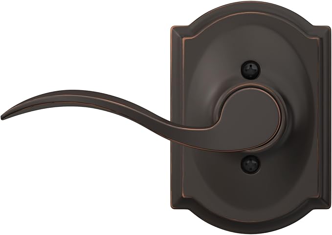 Schlage F170 ACC 716 CAM RH Right Handed Accent Door Lever with Camelot Trim, One Sided Non-Turning Dummy Door Handle, Aged Bronze